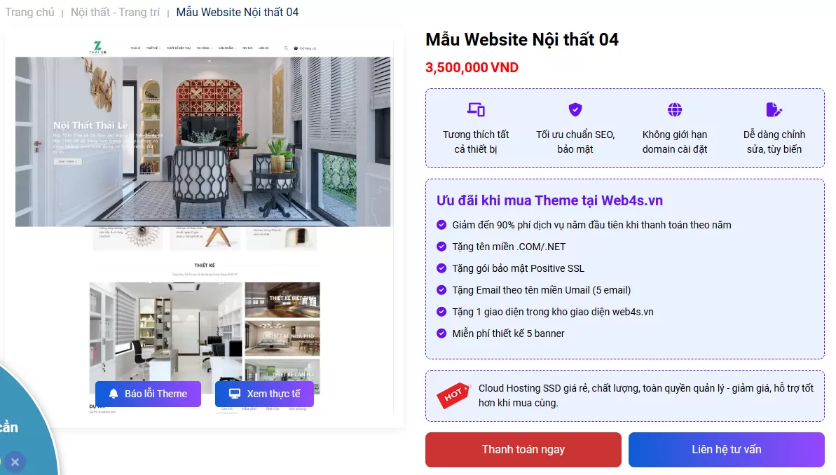 Thiết kế website nội thất